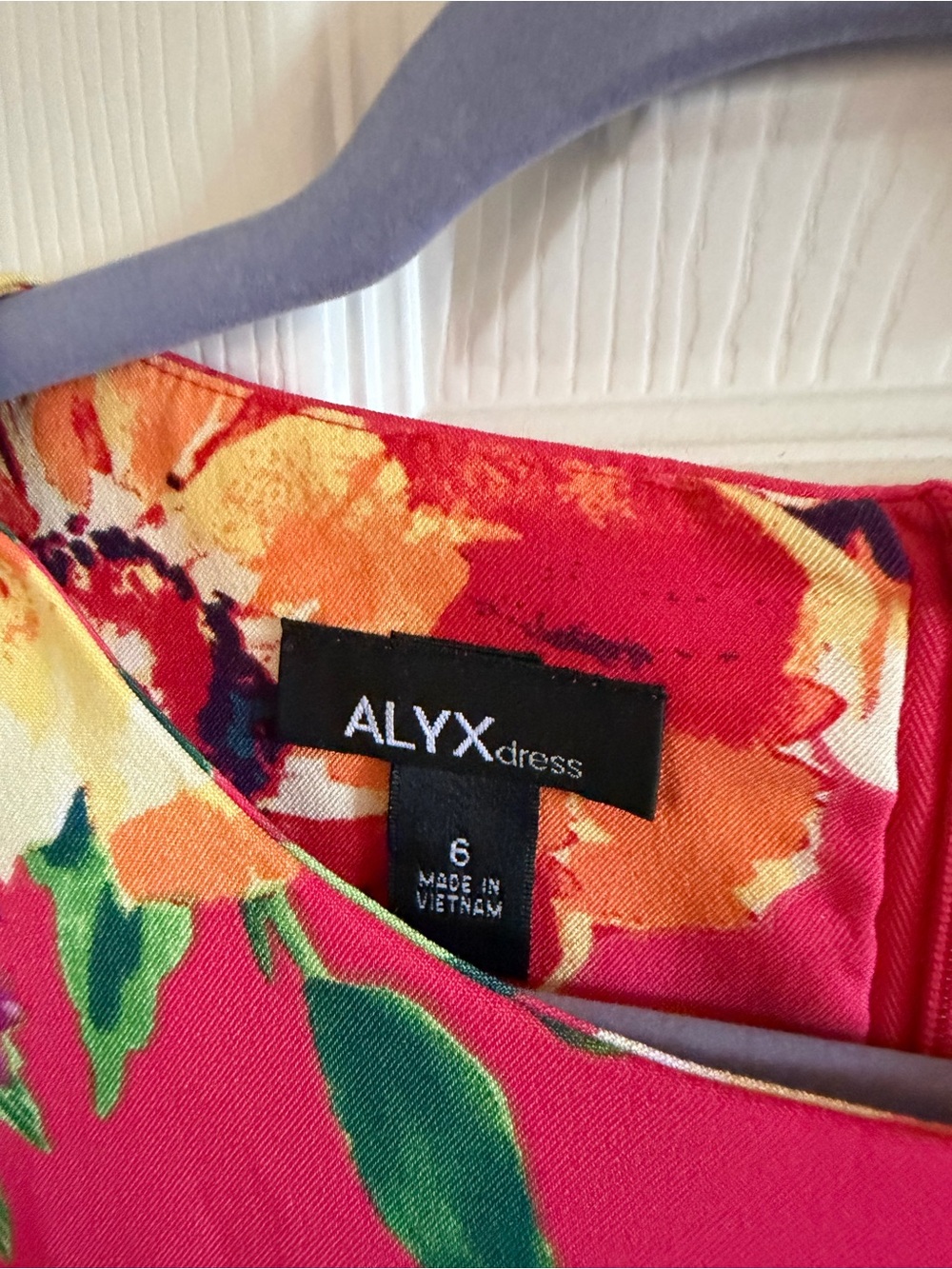Alyx Hot Pink Floral Sheath Dress with Yellow & Green Accents - Picture 2 of 2